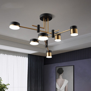 Μοντέρνος πολυέλαιος LED Ionitus 72W μαύρο και χρυσό, βραχίονες, ζεστό/ουδέτερο/κρύο φως 3000K/4000K/6000K, μεταλλικοί και ακρυλικοί πολυέλαιοι LED με τηλεχειριστήριο προεπιλεγμένος τίτλος Alessandro Design