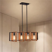 Vintage Chandelier LV560/4BK, 4XE27, Rustic Barn, Wood and Metal, 85cm, Black Vintage Chandeliers Προεπιλεγμένος τίτλος Alessandro Design