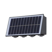Solaris Φωτιστικό τοίχου εξωτερικού χώρου LED, 8 πηγές φωτός, ζεστό φως, μαύρο εξωτερικό φως τοίχου Προεπιλεγμένος τίτλος Alessandro Design
