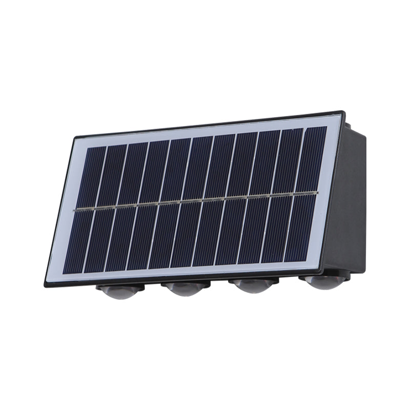 Solaris Φωτιστικό τοίχου εξωτερικού χώρου LED, 8 πηγές φωτός, ζεστό φως, μαύρο εξωτερικό φως τοίχου Προεπιλεγμένος τίτλος Alessandro Design