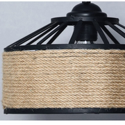 Vintage Chandelier LV300/300BK, 1xE27, Rustic Barn, String and Metal, 30cm, Brown Vintage Chandeliers Προεπιλεγμένος τίτλος Alessandro Design