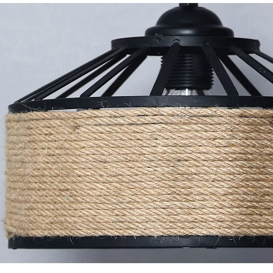Vintage Chandelier LV300/300BK, 1xE27, Rustic Barn, String and Metal, 30cm, Brown Vintage Chandeliers Προεπιλεγμένος τίτλος Alessandro Design