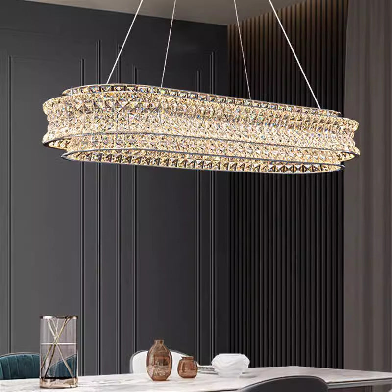Πολυέλαιος LED με Τηλεχειριστήριο, LLC160/750X350CH, Κρύσταλλο και μέταλλο, 71W, Ρυθμιζόμενο, Ρυθμιζόμενο ύψος, Κρύο/Ζεστό/Ουδέτερο φως, Πολυέλαιοι LED Πολυτελούς Φωτισμού με Τηλεχειριστήριο Προεπιλεγμένος τίτλος Alessandro Design