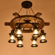 Vintage Chandelier LV592/6BK, 6xE27, Rustic Barn, String and Metal, 70cm, Brown Vintage Chandeliers Προεπιλεγμένος τίτλος Alessandro Design