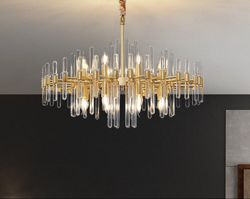 Crystal Chandelier CC850/620GD, 10xE14, 62X45cm, Ρυθμιζόμενο ύψος, Γυαλιστερό χρυσό, Κομψή σχεδίαση, Metal and Crystals Crystal Chandeliers Προεπιλεγμένος τίτλος Alessandro Design