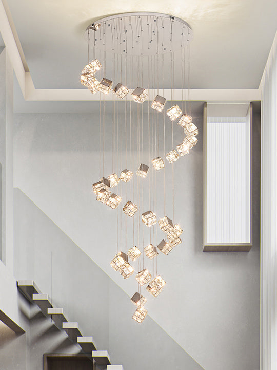 Μοντέρνος πολυέλαιος LED CM526/18, 51W, Διάμετρος 58,5cm, Ρυθμιζόμενο Ύψος, Χρώμιο