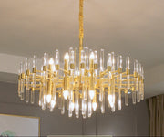 Crystal Chandelier CC850/620GD, 10xE14, 62X45cm, Ρυθμιζόμενο ύψος, Γυαλιστερό χρυσό, Κομψή σχεδίαση, Metal and Crystals Crystal Chandeliers Προεπιλεγμένος τίτλος Alessandro Design