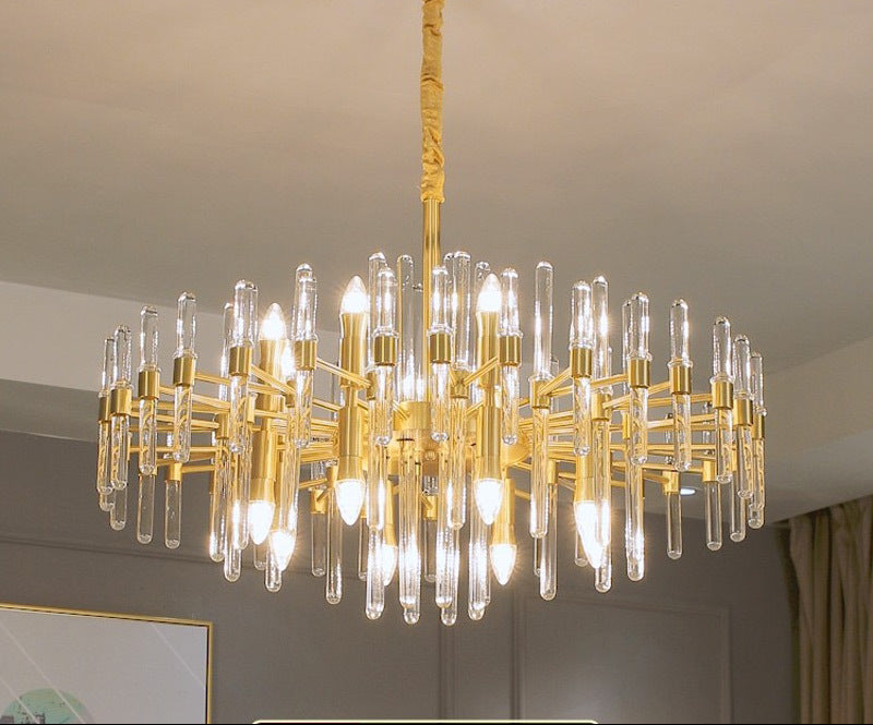 Crystal Chandelier CC850/620GD, 10xE14, 62X45cm, Ρυθμιζόμενο ύψος, Γυαλιστερό χρυσό, Κομψή σχεδίαση, Metal and Crystals Crystal Chandeliers Προεπιλεγμένος τίτλος Alessandro Design
