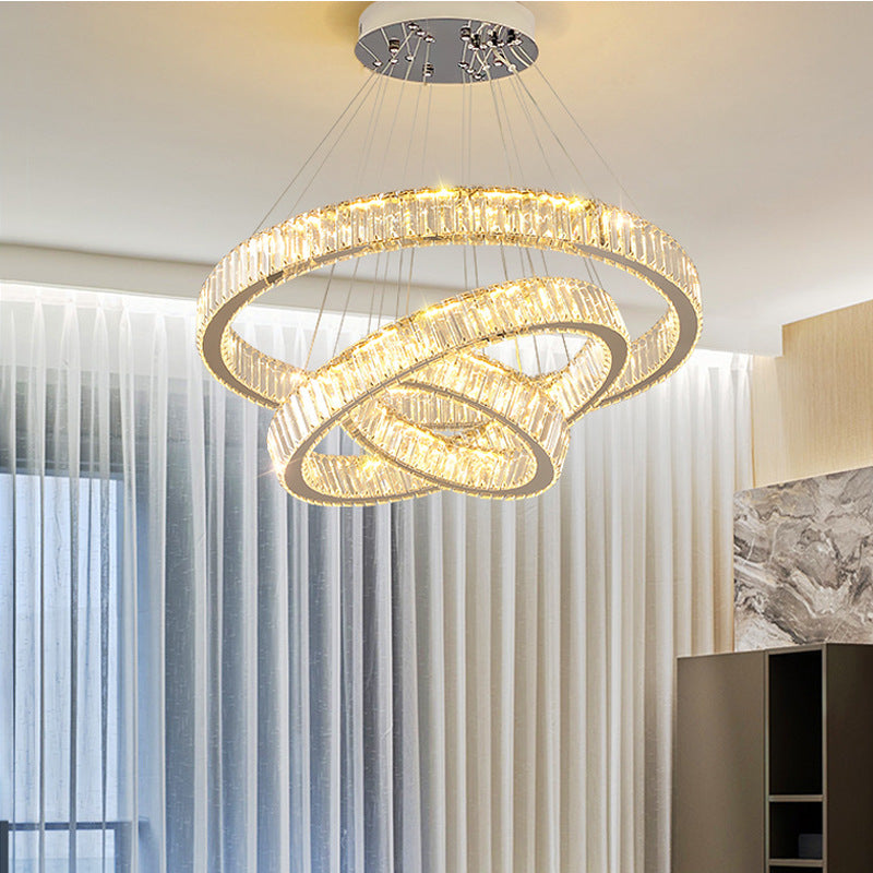 Πολυέλαιος LED με Τηλεχειριστήριο LLC130/3CH, κρύσταλλο και μέταλλο, 119W, 3 κύκλοι, ρυθμιζόμενο, ρυθμιζόμενο ύψος, δροσερό/θερμό/ουδέτερο φως, πολυτελής φωτισμός Πολυέλαιοι LED με τηλεχειριστήριο Προεπιλεγμένος τίτλος Alessandro Design