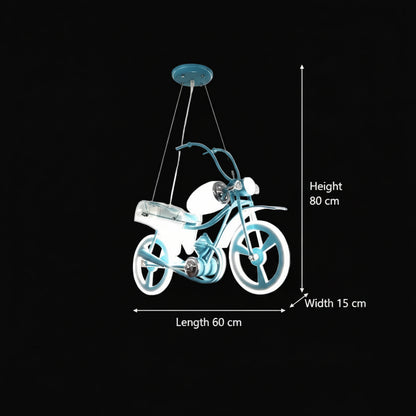 Πολυέλαιος LED για παιδιά MOTO, Τύπος μοτοσικλέτας, 40W, Κρύο/Ζεστό/Ουδέτερο φως, Blue White Παιδικοί πολυέλαιοι Προεπιλεγμένος τίτλος Alessandro Design