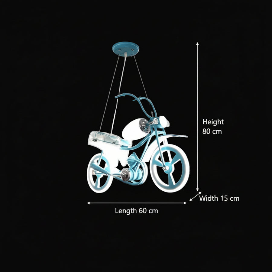 Πολυέλαιος LED για παιδιά MOTO, Τύπος μοτοσικλέτας, 40W, Κρύο/Ζεστό/Ουδέτερο φως, Blue White Παιδικοί πολυέλαιοι Προεπιλεγμένος τίτλος Alessandro Design