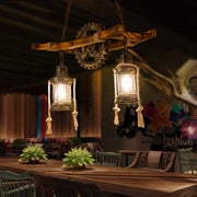 Vintage πολυέλαιος με σχοινί LV590/2BK, 2xE27 Dark Wood Vintage Chandeliers Προεπιλεγμένος τίτλος Alessandro Design