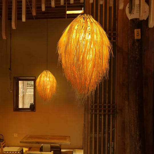 Vintage Πολυέλαιος Straw LV810, 1xE27, Rustic, 38cm, Yellow Vintage Chandeliers Προεπιλεγμένος τίτλος Alessandro Design