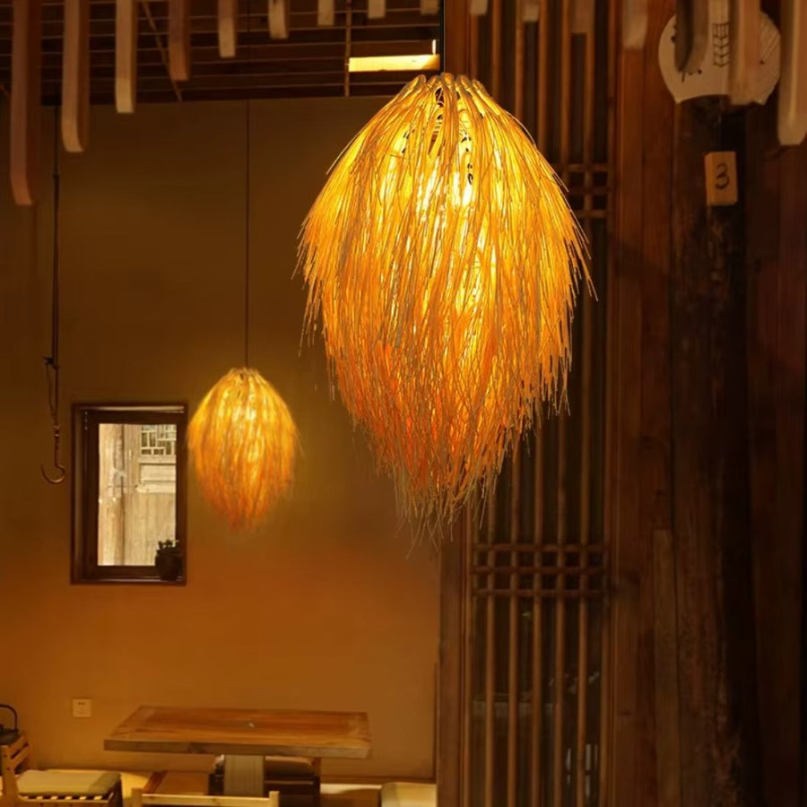 Vintage Πολυέλαιος Straw LV810, 1xE27, Rustic, 38cm, Yellow Vintage Chandeliers Προεπιλεγμένος τίτλος Alessandro Design