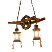 Vintage πολυέλαιος με σχοινί LV590/2BK, 2xE27 Dark Wood Vintage Chandeliers Προεπιλεγμένος τίτλος Alessandro Design