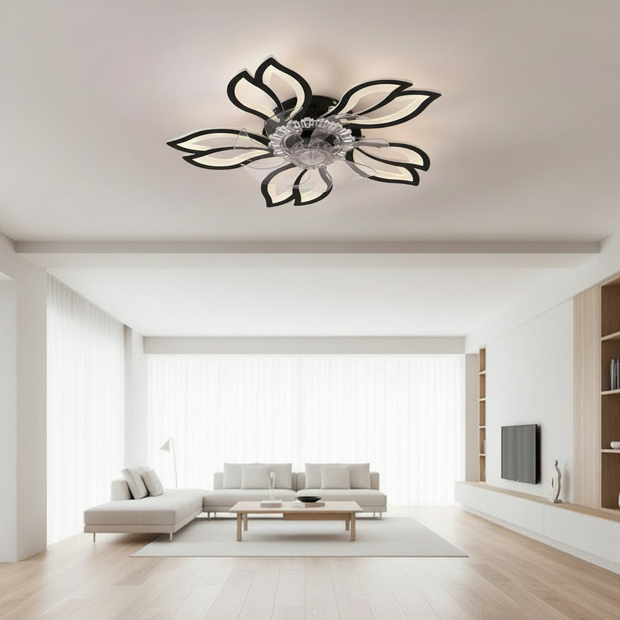 Πολυέλαιος ANEMO Fan LED με Τηλεχειριστήριο, 30W, D61cm, Κρύο/Ουδέτερο/Ζεστό φως, Μαύρο