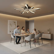 Πολυέλαιος VIRTULA Fan LED με Τηλεχειριστήριο, 29W, D77cm, Κρύο/Ουδέτερο/Ζεστό φως, Μαύρο