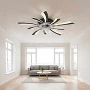 Πολυέλαιος VIRTULA Fan LED με Τηλεχειριστήριο, 29W, D77cm, Κρύο/Ουδέτερο/Ζεστό φως, Μαύρο