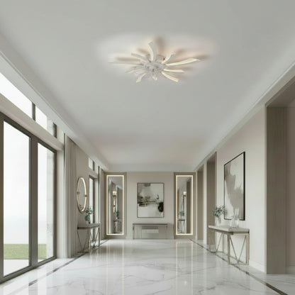 Πολυέλαιος VIRTULA Fan LED με Τηλεχειριστήριο, 29W, D77cm, Κρύο/Ουδέτερο/Ζεστό φως, Λευκό