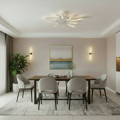 Πολυέλαιος VIRTULA Fan LED με Τηλεχειριστήριο, 29W, D77cm, Κρύο/Ουδέτερο/Ζεστό φως, Λευκό
