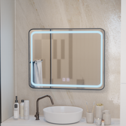 Ορθογώνιος καθρέφτης LED 80x60cm – EDGE Touch Demister System, Black Frame Mirrors Korman E Προεπιλεγμένος τίτλος Alessandro Design