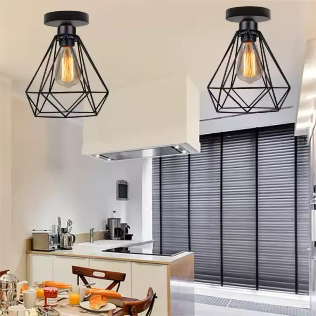 Chandelier with Shade, GRACIE, Diamant, 1XE27, Black Industrial Chandeliers Προεπιλεγμένος τίτλος Alessandro Design