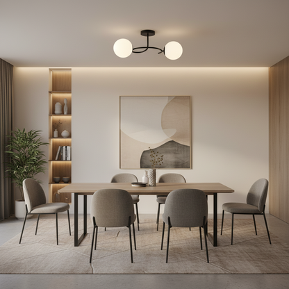 LED και κρυστάλλινος πολυέλαιος ORBIT, 55cm, 2xE27, Σφαίρες, Μαύρο