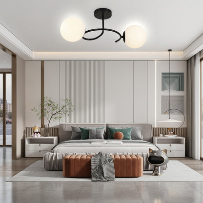 LED και κρυστάλλινος πολυέλαιος ORBIT, 55cm, 2xE27, Σφαίρες, Μαύρο