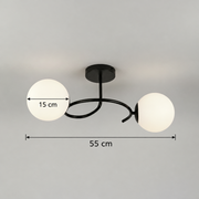 LED και κρυστάλλινος πολυέλαιος ORBIT, 55cm, 2xE27, Σφαίρες, Μαύρο