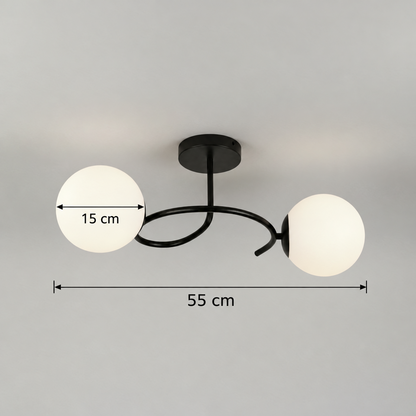 LED και κρυστάλλινος πολυέλαιος ORBIT, 55cm, 2xE27, Σφαίρες, Μαύρο