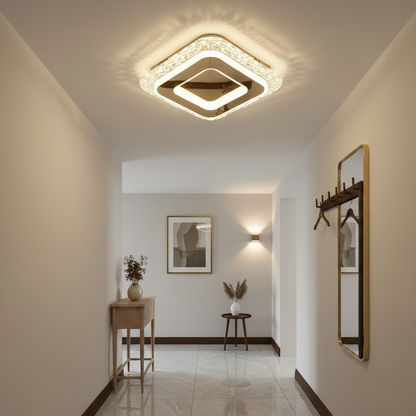 Πολυέλαιος AGOL Petito LED, 34W, Μέγεθος 20x20cm, Ζεστό/Ουδέτερο/Ψυχρό φως, Χρυσό, Μέταλλο και Ακρυλικό