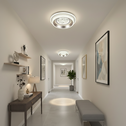 Πολυέλαιος KALESO Petito LED, 37W, Διάμετρος 24,5cm, Ζεστό/Ουδέτερο/Ψυχρό φως, Λευκό, Μεταλλικό και Κρύσταλλο
