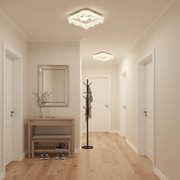 Πολυέλαιος ICE Petito LED, 22W, Μέγεθος 18x18cm, Ζεστό/Ουδέτερο/Ψυχρό φως, Λευκό, Μεταλλικό και Ακρυλικό