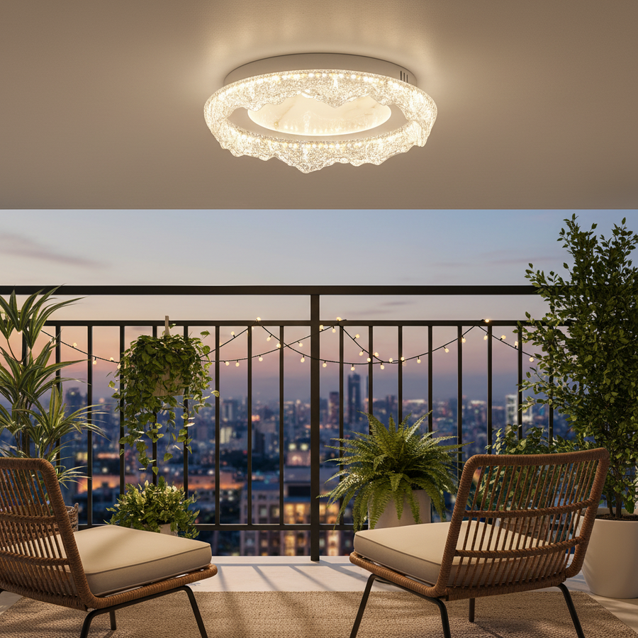 Πολυέλαιος DAIRA Petito LED, 50W, Διάμετρος 29cm, Ζεστό/Ουδέτερο/Ψυχρό φως, Λευκό