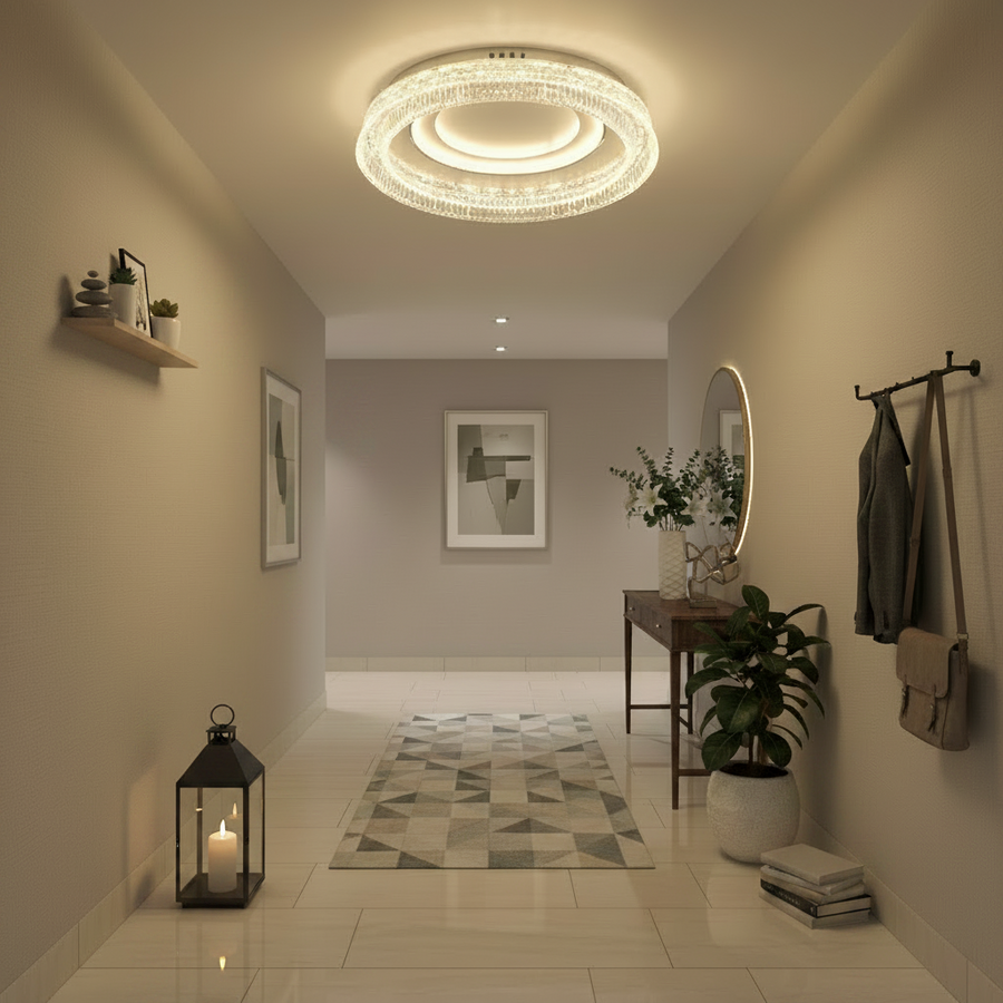 WON Noble LED Πολυέλαιος, 67W, Διάμετρος 30cm, Ζεστό/Ουδέτερο/Ψυχρό φως, Λευκό