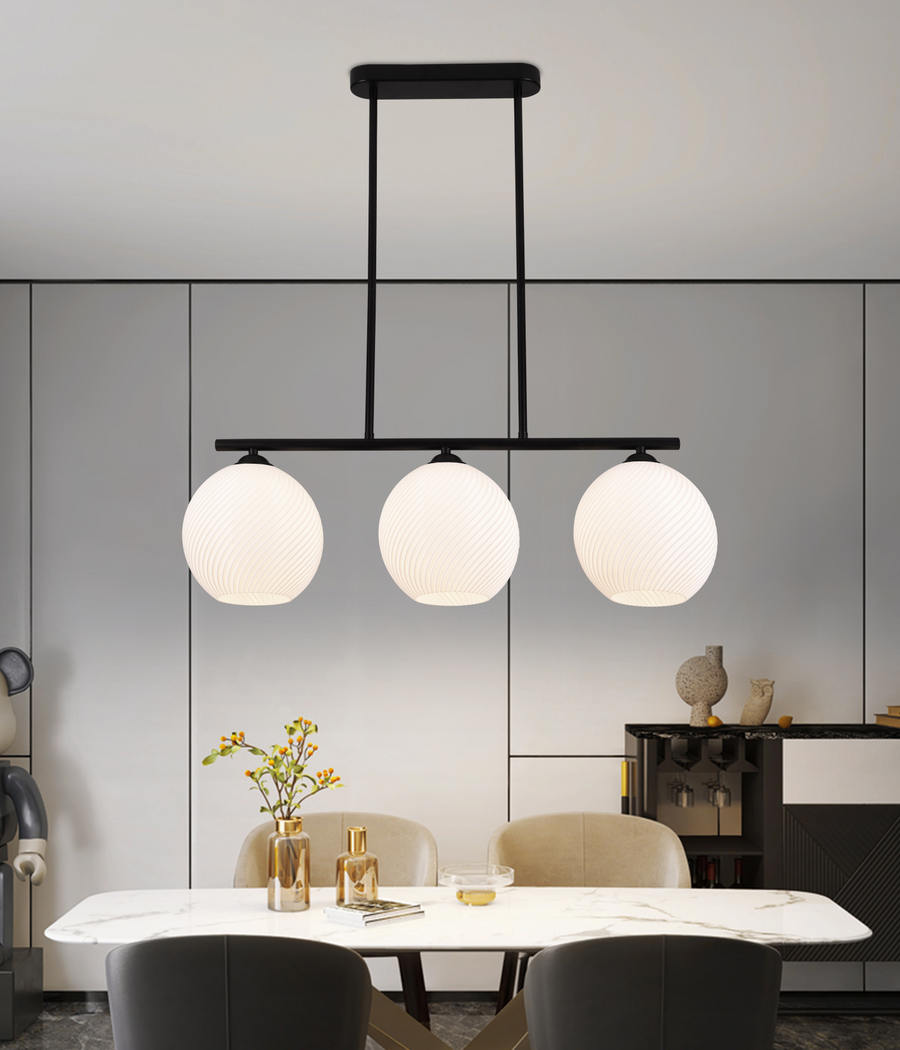 Κρεμαστός πολυέλαιος LM520/3BK, 3XE27, 59x20x25, Μαύρο, Λευκό, Σιδερένιο, Plexiglas Modern Chandeliers Προεπιλεγμένος τίτλος Alessandro Design