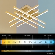 Πολυέλαιος LED με Τηλεχειριστήριο LINEX, 81W, Light 3000K/4000K/6000K, Dimmable, Gold LED Chandeliers with Remote Control Προεπιλεγμένος τίτλος Alessandro Design