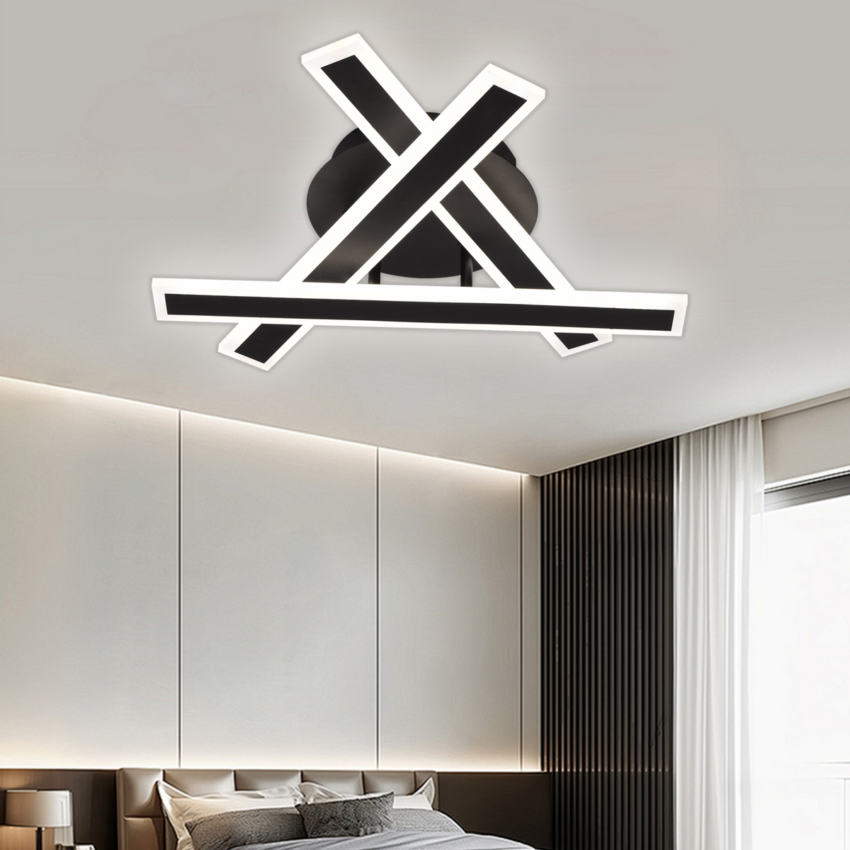Πολυέλαιος LED με Τηλεχειριστήριο ZYRON Nobile, 62W, 40x5.5x10, Κρύο/Ζεστό/Ουδέτερο φως, Ρυθμιζόμενο, Μαύρο, Μεταλλικό, Πολυέλαιοι LED Plexiglas με Τηλεχειριστήριο Προεπιλεγμένος τίτλος Alessandro Design