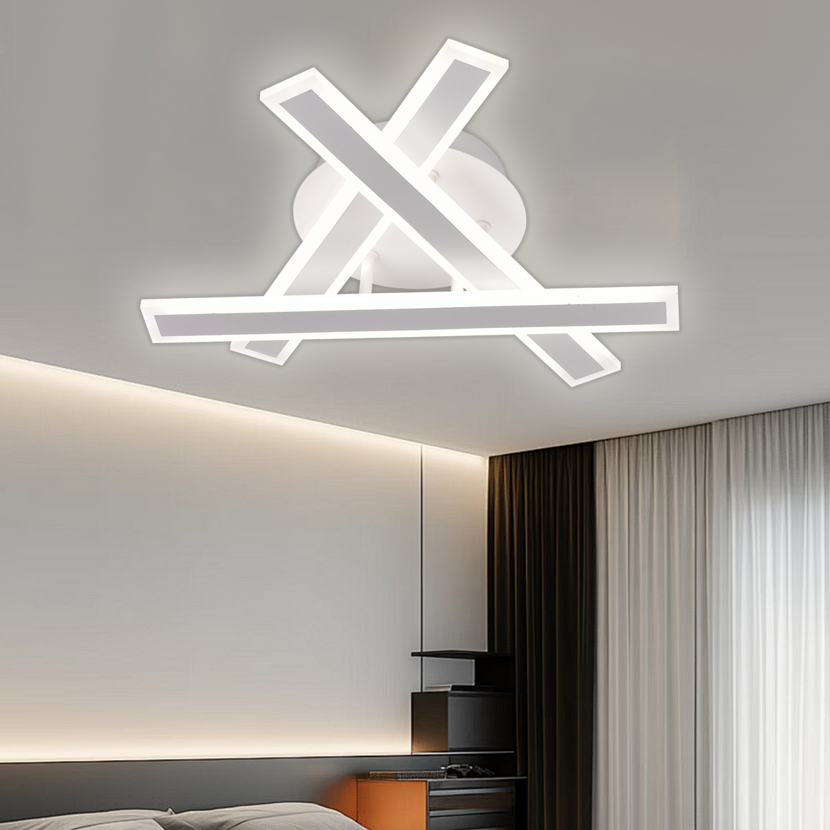 Πολυέλαιος LED με Τηλεχειριστήριο ZYRON Nobile, 62W, 40x5.5x10, Κρύο/Ζεστό/Ουδέτερο φως, Ρυθμιζόμενο, Λευκό, Μεταλλικό, Πολυέλαιοι LED Plexiglas με Τηλεχειριστήριο Προεπιλεγμένος τίτλος Alessandro Design