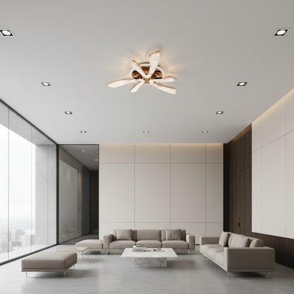 Πολυέλαιος LED CHARM Elegance με τηλεχειριστήριο και κρύσταλλο, 44W, Ø50cm, 3 πηγές, Κρύο/Ζεστό/Ουδέτερο φως, Ρυθμιζόμενο, Χρυσό