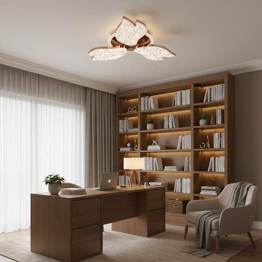 Πολυέλαιος LED με Τηλεχειριστήριο, 51W, Φως 3000K/4000K/6000K, Dimmable, Χρυσό, Μέταλλο και Ακρυλικό