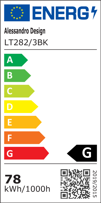 Πολυέλαιος LED με τηλεχειριστήριο TIANA 78W, 3 Ελλείψεις, Κρύο/Ζεστό/Ουδέτερο φως, Ρυθμιζόμενο, Μαύρο