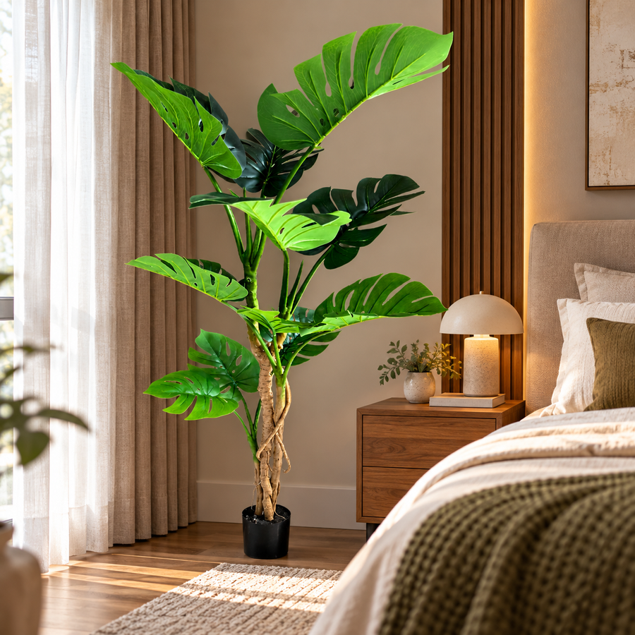 Τεχνητό φυτό Τύπος Monstera Deliciosa, 11 φύλλα, 160 cm, Πράσινο