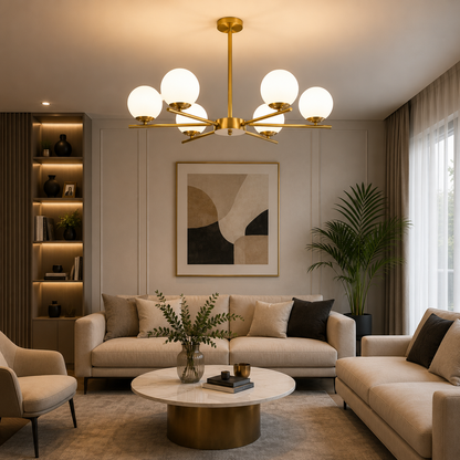 Πολυέλαιος NUUK Classic, 90x57cm, 6xE27, Χρυσός
