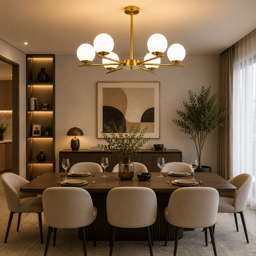 Πολυέλαιος NUUK Classic, 90x57cm, 6xE27, Χρυσός