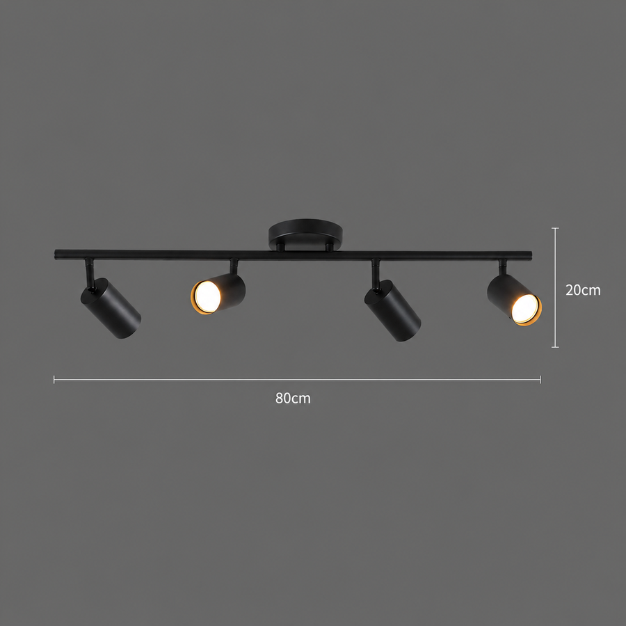 Sisimiut Classic Chandelier, 4xGU10, Metal, Μαύρος