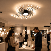 DASHOGUZ LED Πολυέλαιος, Ø105cm, 8W, 28 Arms, Neutral Light, Metal and Acrylic, Black and Gold