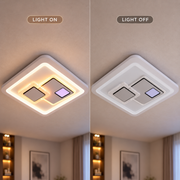 Πολυέλαιος KEREN LED 33W, Τετράγωνο, Κρύο/Ζεστό/Ουδέτερο φως 3000K/4000K/6000K, Λευκό, Μεταλλικό και Ακρυλικό