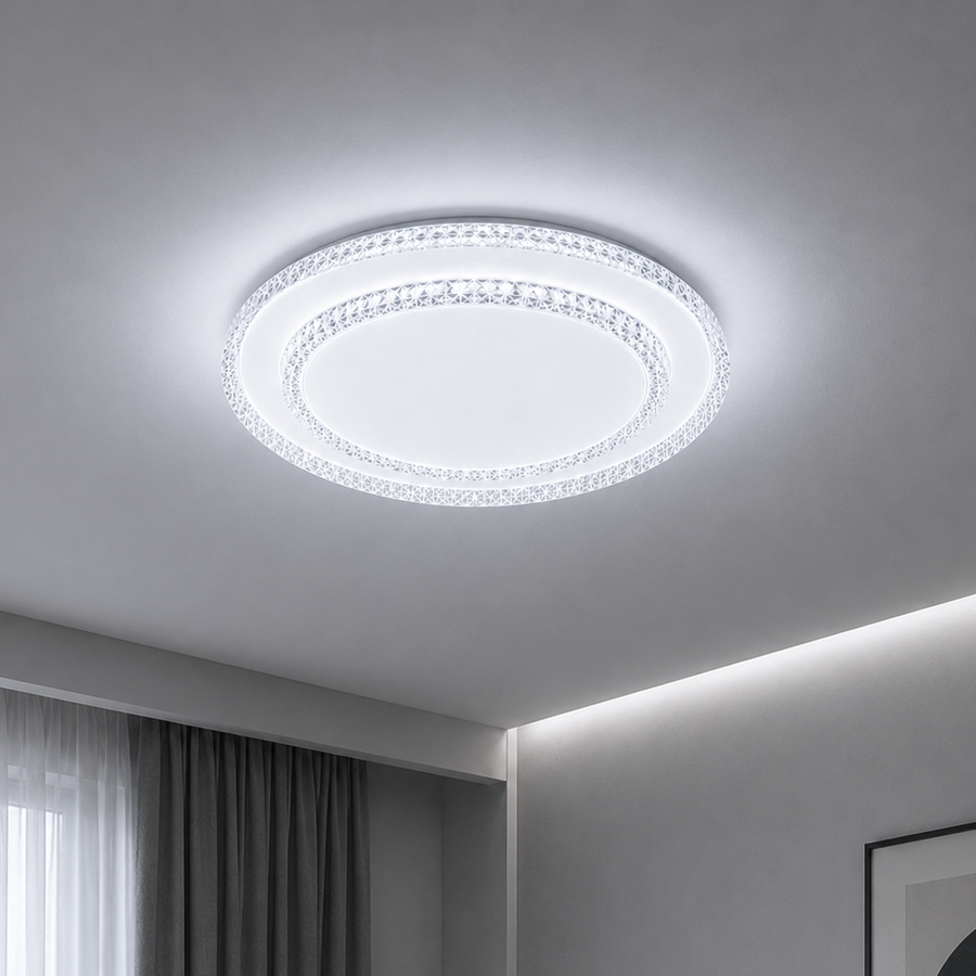 QIKIQTAALUK Petito LED Πολυέλαιος, 20W, Διάμετρος 26 cm, Ζεστό/Ουδέτερο/Ψυχρό φως, Λευκό
