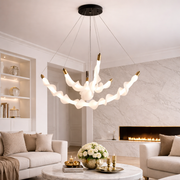 Κρεμαστός ακρυλικός πολυέλαιος LED UNDA Crown, 28W, ζεστό/ουδέτερο/κρύο φως 3000/4000/6000K, λευκό, ρυθμιζόμενο ύψος, μεταλλικοί και ακρυλικοί σύγχρονοι πολυέλαιοι Προεπιλεγμένος τίτλος Alessandro Design